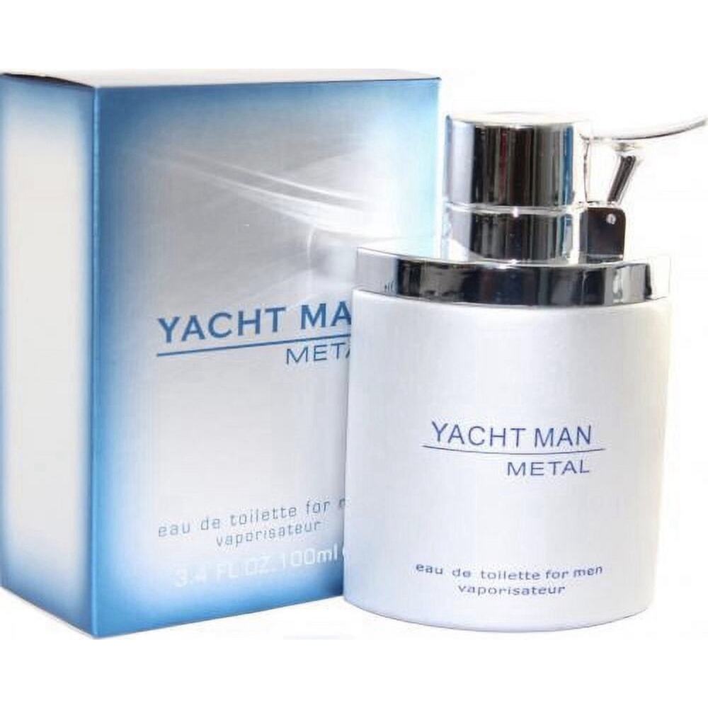 Yacht Man Metal Eau De Toilette Spray for Men 3.4oz / 100ml NEW Sealed